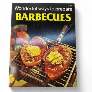 Wonderful Ways to Prepare Barbecues 1978 Softcover Cookbook Funky‎ Pink Pages